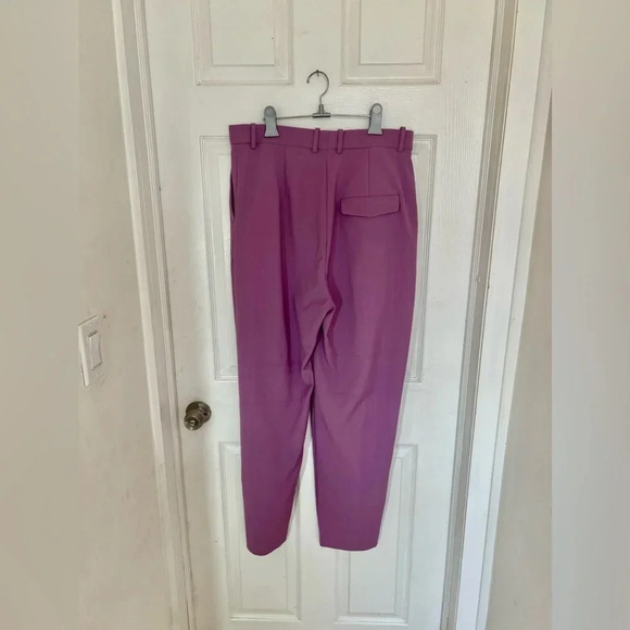 ARKET Womens Viscose Tapered Leg High Waist Trousers Pants Purple Sz 12 US 42 EU - Picture 4 of 11